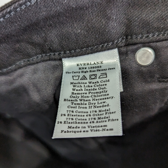 Everlane Denim Womens Black The Curvy High Rise Skinny Jean Crop NEW - Picture 13 of 16